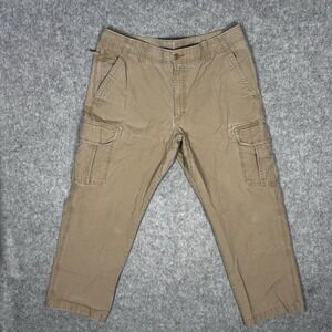 LL Bean Pants Men  size 38x30 KhakiCargo workwear fish gorp Allagash Natural fit